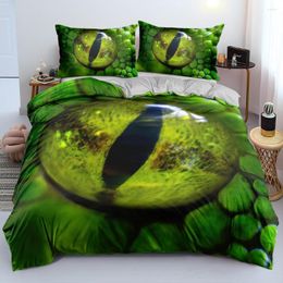 Bedding Sets 3D Digital Snake Eye Family Bed Linen Green Comforter Full Double King Size 140x210cm Duvet Covers Home Textile