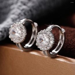 Hoop Earrings High Quality Micro Set Zircon Full Water Drill Ear Buckle Ring Personalized Versatile Fashion Jewelry.