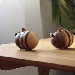 Storage Boxes Creative Wooden Bee Toothpick Dispenser Box Home Bar Restaurant Desktop Decoration Crafts