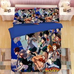 Bedding Sets Japan Anime Duvet Cover Set Boku No Hero Academia Printed With Pillow Cases And Cartoon 3D Dropship