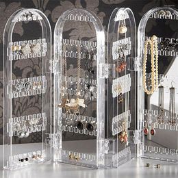 Jewelry Pouches Earring Holder And Displays - Organizer Holds Lot Of Ear Stud Transparent Box