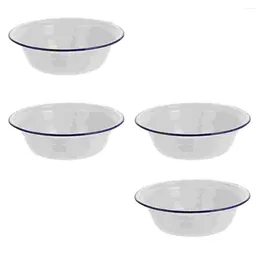 Bowls Bowl Enamel Soup Basin Serving Enamelware Mixing Salad Vintage Cereal Round Metal Tray Fruit Wash Simple Pot Camping