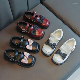 Flat Shoes Girls Kids Casual Princess With Lovely Bow Soft Bottom Children Autumn Spring Fashion Single Shoe SZ414