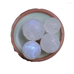 Beads One Piece Loose Carved Round White 6/8/10/12/14/16mm Moonstone Nature For Making Jewellery Necklace FPPJ Wholesale