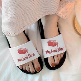 Slippers Nail Polish Printed Home Fashion Shoes Women Summer Woman Soft Flip Flops Indoor Zapatillas Mujer
