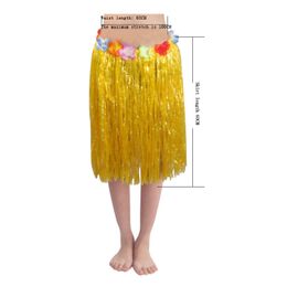 Event & Party Adult's 60CM/24"Flowered Luau Hula Skirts for Luau Party Hawaiian theme Halloween costume Decorations Favors Multi-color Select