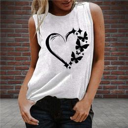 Women's Tanks & Camis Women Funny-Printed Sleeveless T-Shirts Round Neck Top T-shirt Vest Tee Shirt Blouse Casual Aesthetic Tank Tops Female