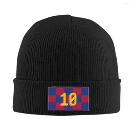 Berets Kawaii 10 Soccer Skullies Beanies Caps Fashion Winter Warm Women Men Knit Hats Adult Unisex Football Bonnet