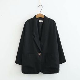 Women's Suits Plus Size XL-4XL Drop Shoulder Blazer Black Blue Spring Autumn Oversized Elegant Coats & Blazers