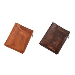 Wallets Casual Leather Short Foldable Wallet Purse S Holder Clutch Coin Purs Frosted Men Pocket Stylish