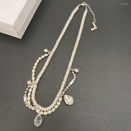 Pendant Necklaces European And American Freshwater Pearl Crystal Necklace