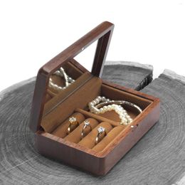 Jewellery Pouches Wooden Ring Box Storage Organiser Case Display For Engagement Proposal Gift