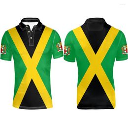 Men's Polos JAMAICA Youth Diy Free Custom Made Name Number Jam Polo Shirt Nation Flag Jamaican Country College Print Po Logo 0 Clothing