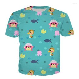 Men's T Shirts Kawaii Animal Crossing Shirt Smile Isabelle Print Summer Tee Funny Hip Hop Streetwear Harajuku Unisex Casual Top