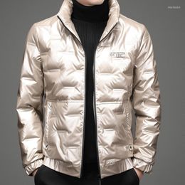 Men's Down Men In Winter 90 White Duck The Glossy Coat Collar Jacket Brief Paragraph Young And Middle-aged Male YR280