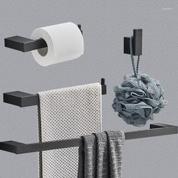 Bath Accessory Set Space Aluminium Bathroom Robe Hook Towel Rail Bar Rack Shelf Tissue Paper Holder Toothbrush Accesso