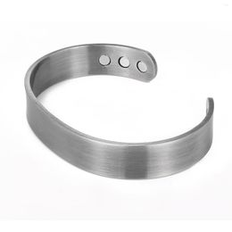 Bangle Nantii Unisex Stainless Steel Magnetic Charm 6Pcs Magnets Bracelet Bio Healing Silver Plated Jewellery Pain Relieve