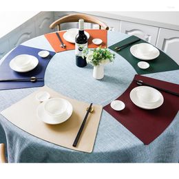 Table Mats 2-piece Set PU Washable Placemat Mat Non-slip Anti-stain Kitchen Accessories Home Decoration