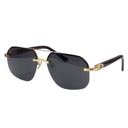 Brillen, Carti-Brillen, Designer-Sonnenbrillen, CT0276S, zusammengesetztes Metall, randlos, optischer Rahmen, klassisch, rechteckig, quadratisch, luxuriöser goldener Sonnenschirm, Sonnenbrille, Lünette