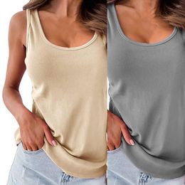 Women's Tanks Chic Lady Casual Solid Colour Loose Tees Skin-touch Simple T-shirt Basic Shirts For Daily Wear