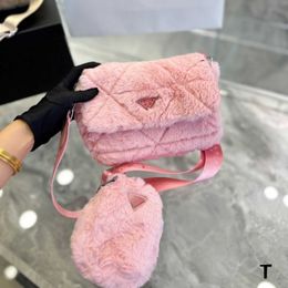 married small bag women version simple cross body bag winter new style plush ocean feeling armpit small square bag