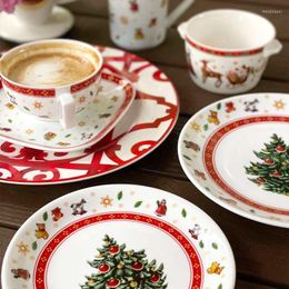 Bowls Christmas Toy Joy High Temperature Ceramic Festival Western Plate/Coffee Cup Bowl
