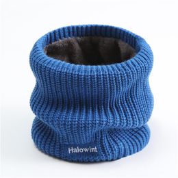 Scarves Winter Scarf Women Knit Ring Neck Thick Fur Fleece Letter Embroidery Warm Outdoor Sport Men Collar Infinity SnoodScarves