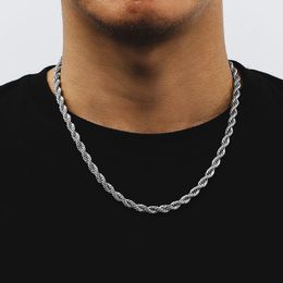 Chains High Quality European And American Hip Hop Necklace Vacuum Plating Titanium Steel Chain Punk Style Twisted Rope