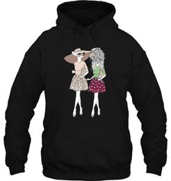 Men's Hoodies Men Hoodie Funny White Black Tee Fashion Animal Art Hipster Poodle Chihuahua Dog Women Streetwear