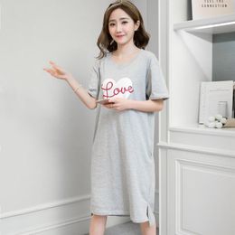 Women's Sleepwear Summer Women Casual Night Dress Long Nightgown Girls Nightdress Sleepshirts Short Sleeve Gowns Nightwear