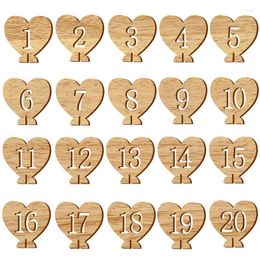 Bowls 1-20 Seat Card Wooden Wedding Party Supplies Heart Shape Hollow Number Place Holder Table