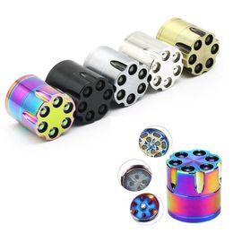 wholesale colorful Rainbow mini 30mm 3layer metal herb grinder Cheap Creative Shooter Grinders for smoking