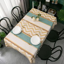 Table Cloth Thick Chenille Fleece Tablecloth With Tassel Rectangular Kitchen Dining Runner Dustproof Home Mantel Mesa Decoration Nappe