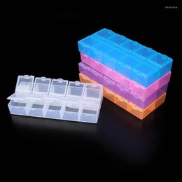 Jewellery Pouches 5 Colours Plastic Double Row Square Box Case For Storage Accessory Holder Craft Organiser Beads Display Container