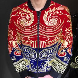 Men's Suits Blazers Fall Fashion Stage Men Party Embroidery Slim Fit Jacket Singer Coat Performer Drama Costume 230206