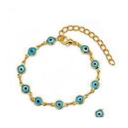 Charm Bracelets Fashion Evil Eye Beads For Women Girls Adjustable Gold Sier Colour Chain Lucky Trendy Jewellery Gift1 538 Q2 Drop Delive Dhlda