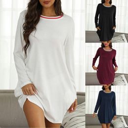 Women's Blouses Womens Long Sleeve T Shirt Casual Flowy Fall Dresses For Women Petite Skater Summer Dress Pockets