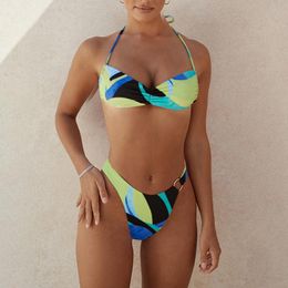 Women's Swimwear 2pcs Sexier Bikini Set High Waisted Women Push Up Bathing Suit Cut Beach Wear XR-