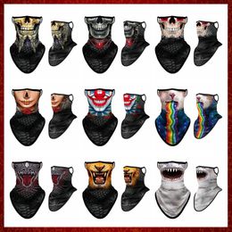 MZZ174 Skull Ghost Motorcycle Balaclava Moto Motobike Biker Neck Gaiter Tube Scarf Motorbike Bandana Cycling Ear Cover Hanging Headband