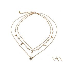 Pendant Necklaces Mtilayer Star Clavicle Women Gold Statement Necklace Wholesale 3667 Q2 Drop Delivery Jewelry Pendants Dh5Dx