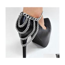 Anklets Wholesale Style A22 Women Loved Gold Or Sier Tone Mti Chain Ankle Shoe Boot Heel Stiletto Anklet Jewellery 2207 T2 Drop Deliver Dh5Xc