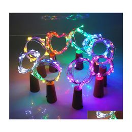 Led Strings 10 20 Diy Cork Light String Wine Bottle Stopper Copper Fairy Metal Strip Wire Outdoor Holiday Christmas Party Decoration Dhbdr