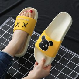 Slippers Summer Women's Flat Sandals At Home Kawaii Bear Casual Shoes Beach Fashion Cute Cartoon Antiskid Couple