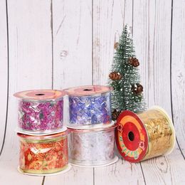 Christmas Decorations Ribbon Gift Wrapping Stamping Musical Notes Five-pointed Star Tree Decoration.