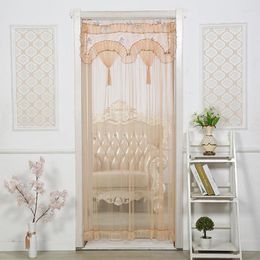 Curtain Punch-free Home Bedroom Kitchen Living Room Bathroom Decorative Partition Drapes Mosquito Lace Fabric