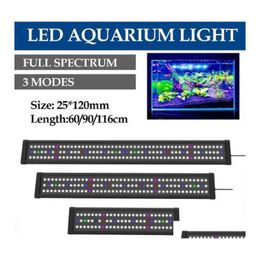 Aquarium Lights Waterproof Led Fish Tank Light Bar Blue 60/90/116Cm Submersible Underwater Clip Lamp Aquatic Decor Drop Delivery Lig Dhpek