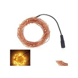 Led Strings 12V Dc 10M 100Leds Golden Cooper Wire Waterproof String Warm White Cool Christmas Lights For Holiday/Party Decoration Dr Dhxvw