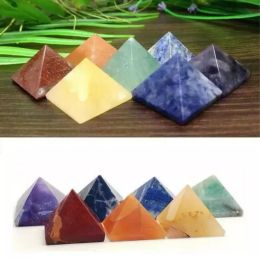 Pyramid Natural Stone Pendants Crystal Healing Wicca Spirituality Carvings Stone Craft Square Quartz Turquoise Gemstone Carnelian Jewellery New