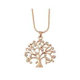 Pendant Necklaces Tree Of Life Necklace Women Chic Jewellery Crystal Statement Pendants Christmas Gifts Bijoux Rose Gold Long Chain Ca Dhegb