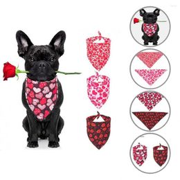 Dog Apparel 2Pcs Bandana Love-heart Pattern Breathable Cosplay Dogs Cats Bib Scarf Pet For Valentine's Day